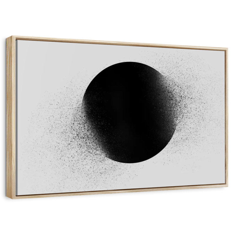 Cercle géométrique Prieto, Cadre flottant en bois naturel, 40 po x 27 po