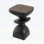 Table d'appoint noire à niveaux multiples MGO, table d'appoint sculpturale irrégulière, pré-assemblée sans KD, capacité de 76 lb, tabouret d'appoint moderne et intérieur