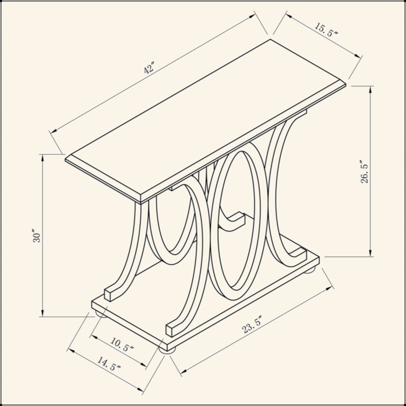 Engineered Wood Entryway Console Table