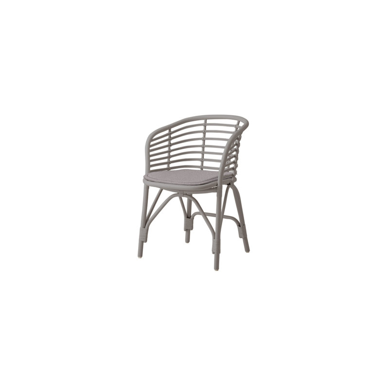 Blend Patio Dining Armchair with Cushion, Gray, Light Gray