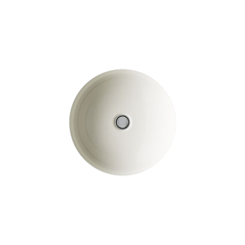 16-1/4 In. Round Undermount Bathroom Sink, No Overflow, Biscuit
