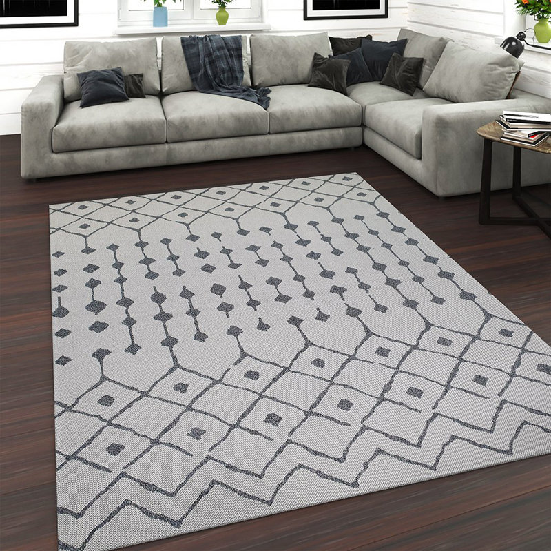 Crownover Southwestern Cotton Hand Woven Area Rug, Rectangle 115 x 180cm