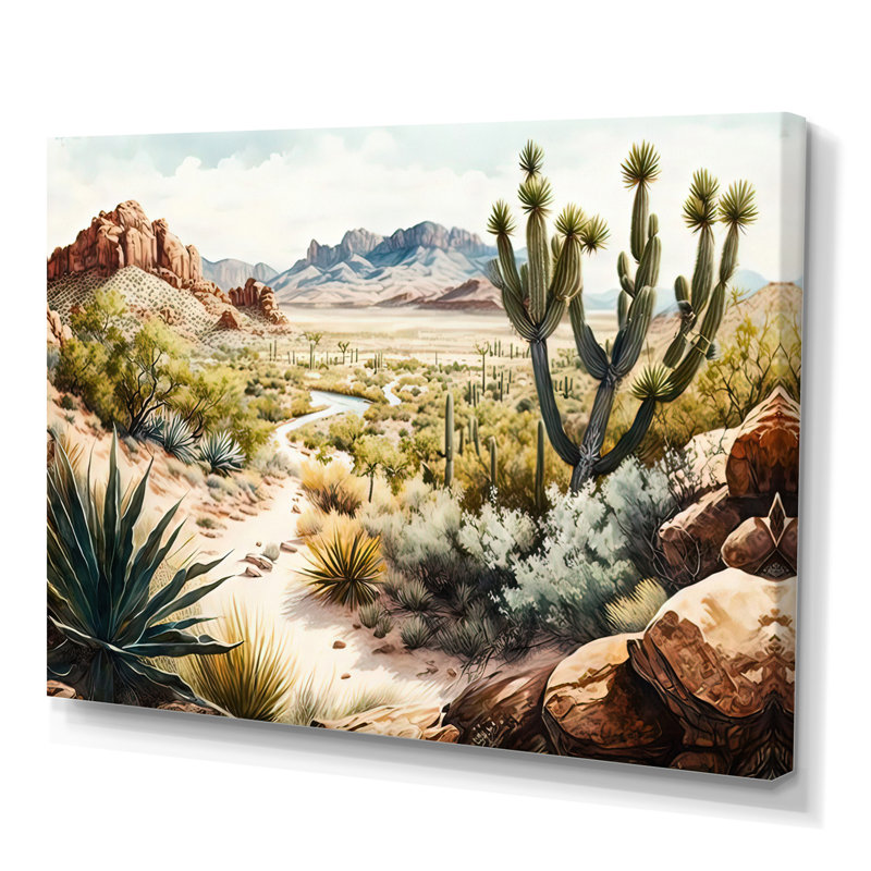 Arizona Desert II - art mural occidental, H 12 po x l 20 po x P 1 po, Toile tendue