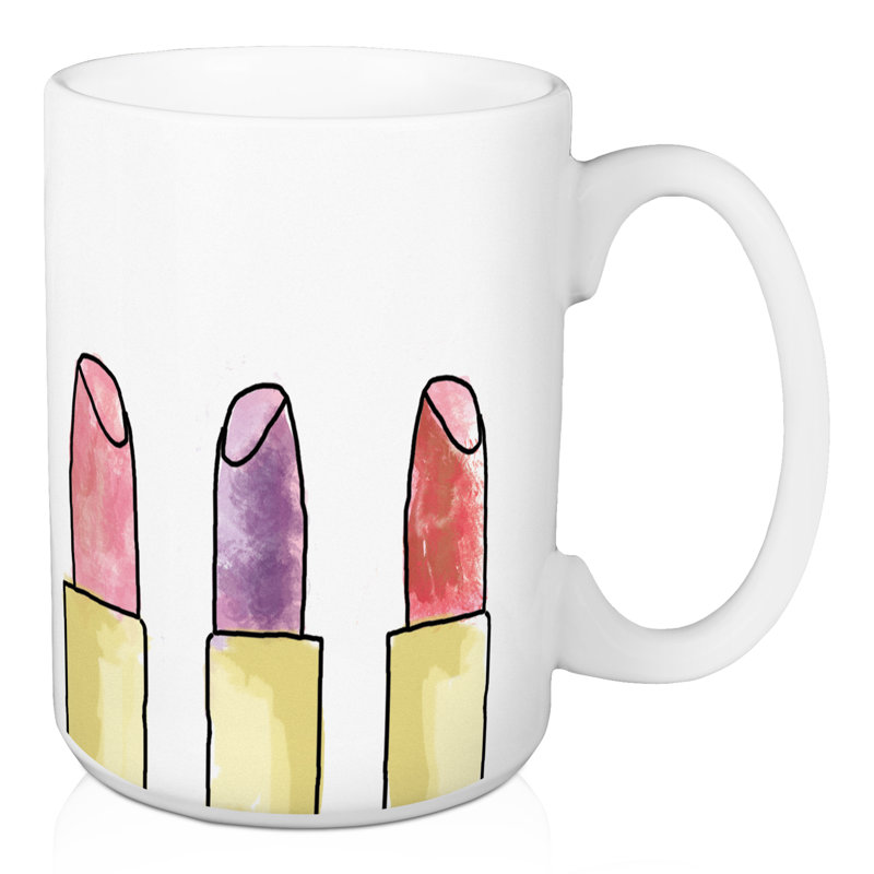 Grande tasse à café rouge à lèvres Beaulah, 15 oz