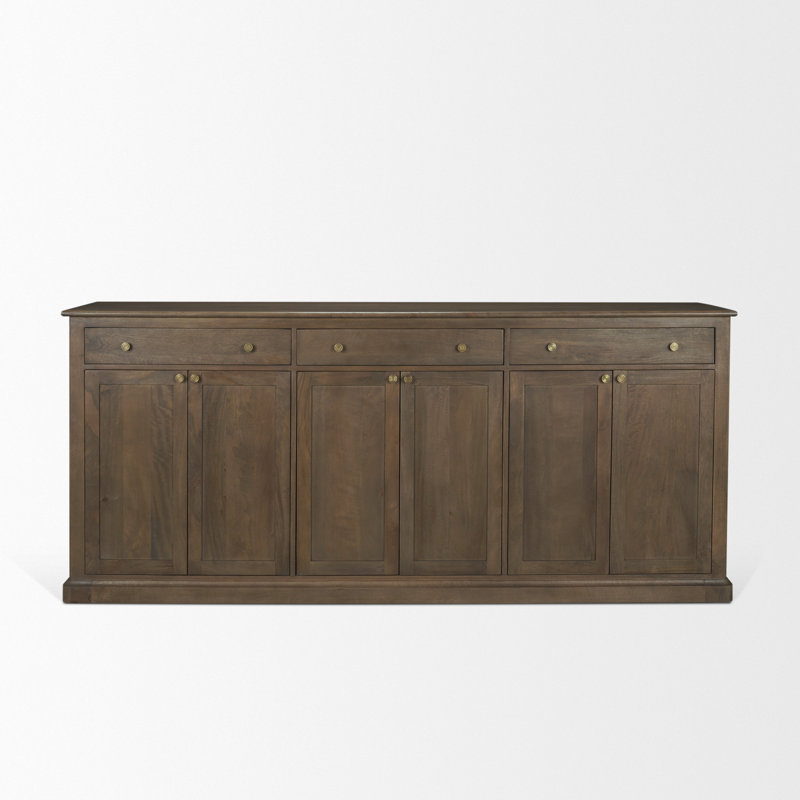 Tymeo Is A Six Door, Three Drawer Sideboard Constructed From Sandblasted Solid Wood, Embellished By Antiqued Brass Finished Metal Knobs.