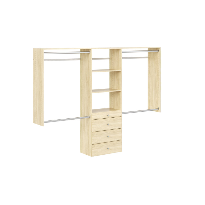 Grid 48 - 96'' Closet System (Can Be Cut to Fit), Honey Blonde