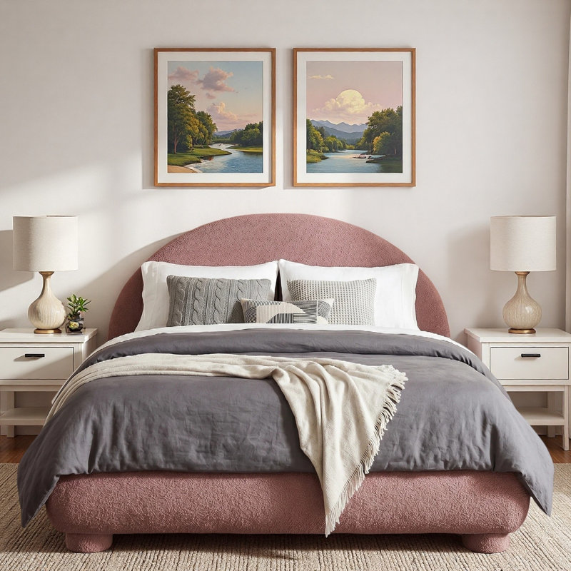 Lit plateforme Boucle, Grand lit, Russet Red