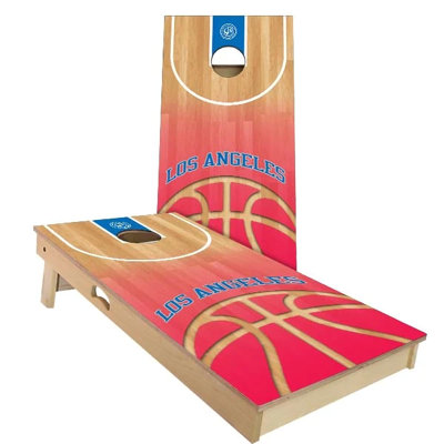 2' x 4' Basketball Solid Wood Cornhole Set