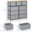 Unité de rangement de commode 9 tiroirs avec cadre en acier, plateau en bois, bacs en tissu à tirer facilement, pour la chambre à coucher, le couloir, le placard, le vestibule