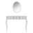 Stylish Silver Dressing Table With Unique Oval Mirror And 3 Storage Drawers, Construction, Solid Wood Legs, Exquisite Detail Craftsmanship, High - Quality Metal Rails, Ideal For Home Decor In Living-1456169212