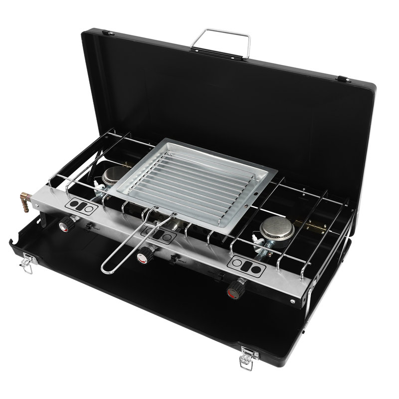 OUKANING 3-Burner Portable Camping Gas Cooking Stove 