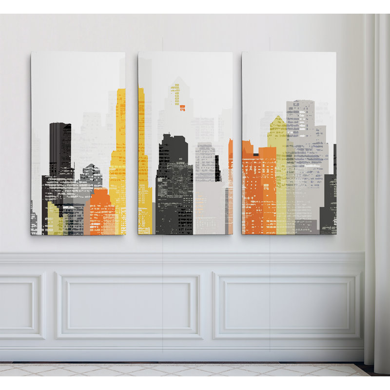 Element City - 3, reproduction d'art sur toile, H 40 po x l 60 po x P 1,5 po
