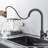 Matte Black Touch Sensor Kitchen Faucet with Pull Down Sprayer, Single Handle High Arc Touch Activated Pull Out Kitchen Faucets