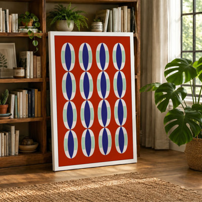 Striped Grid Study Geometric - Wrapped Canvas