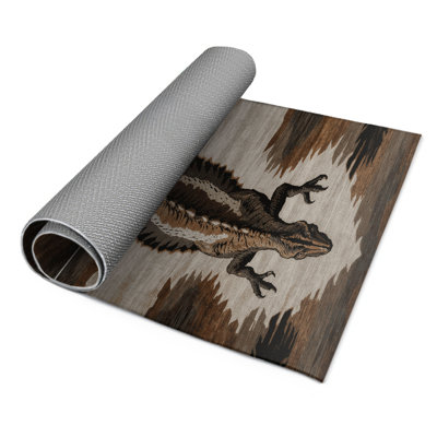 Tapis brun intérieur et extérieur Dinosaurs