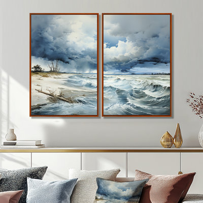 Tempestuous Storms Over The Ocean I - Landscapes Storms Canvas Wall Art