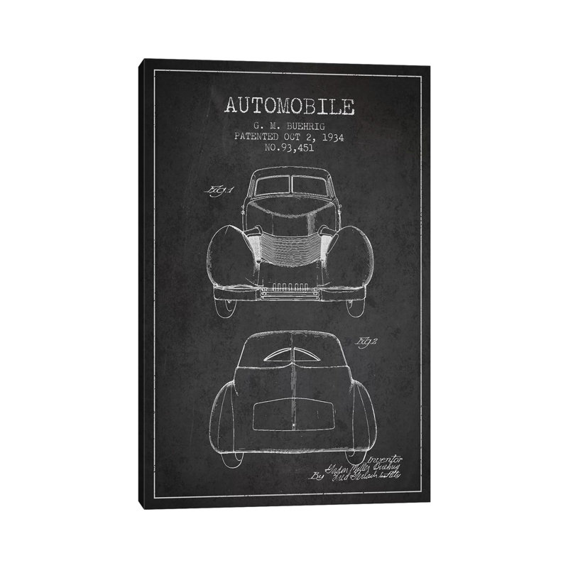 G.M. Buehrig Cord Automobile (Charcoal) II by Aged Pixel - Wrapped Canvas Gallery-Wrapped Canvas Giclée