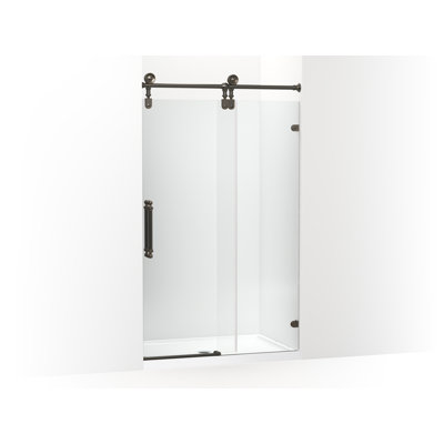 Artéfact 80-7 / 8 po H Porte de douche coulissante avec verre de 3/8 po d'épaisseur