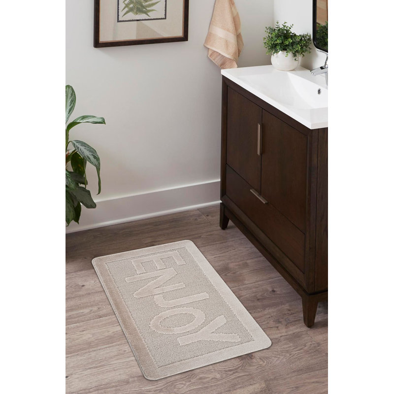 Tapis de bain de haute qualité, couleur vison, 23,6 po x 39,4 po | 100% polypropylène, épaisseur totale: 0,4 po, semelle antidérapante en latex naturel | Lavable à la machine à cycle délicat, doux et durable pour le confort de la salle de bain
