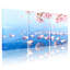 Tableau sur toile tendue « Pétales de fleurs de cerisier flottant sur l'eau » (lot de 3)-613973637