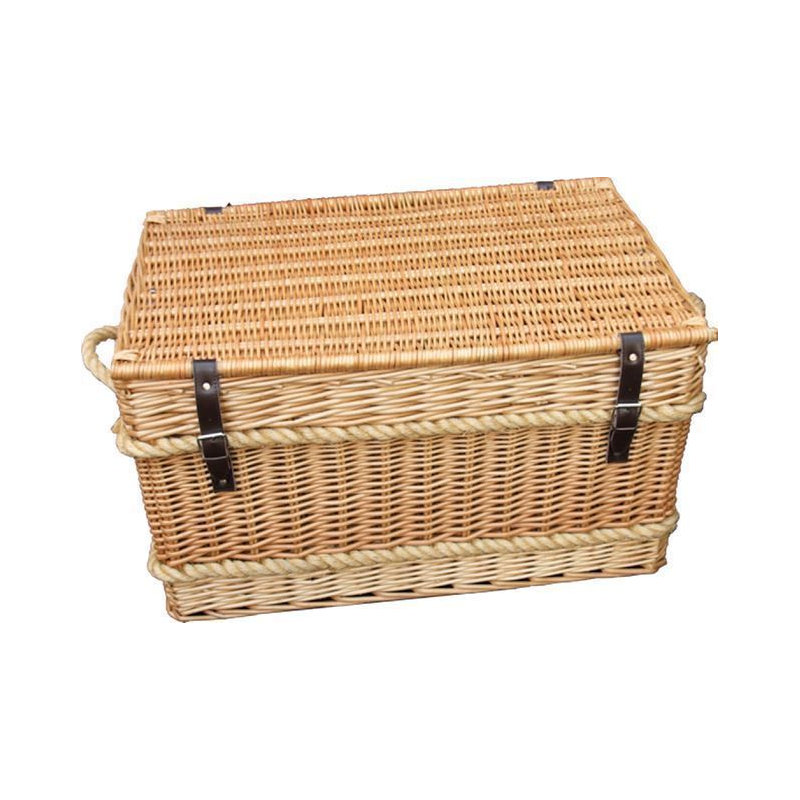 Rope Handled Empty Picnic Basket, 35cm H x 66cm W x 43cm D