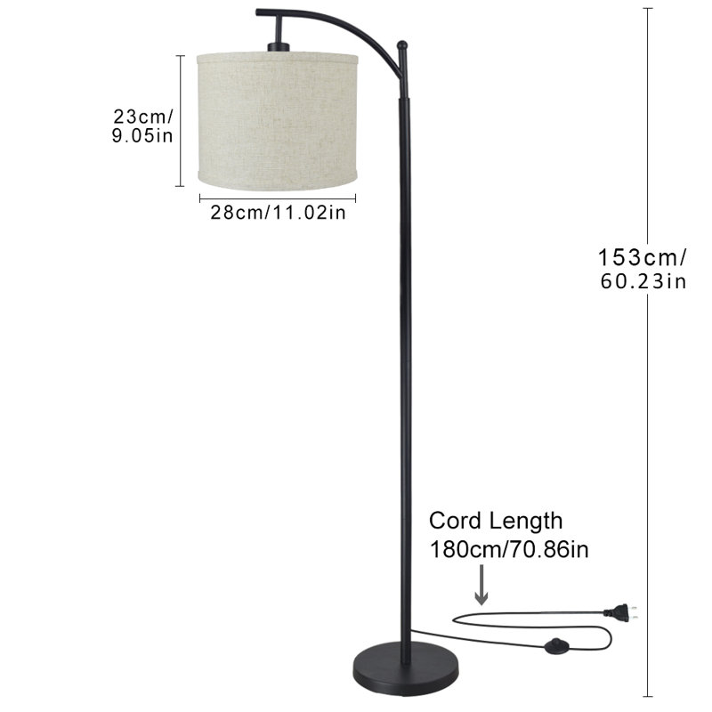 Lampe sur pied arquée 60 po Rhena