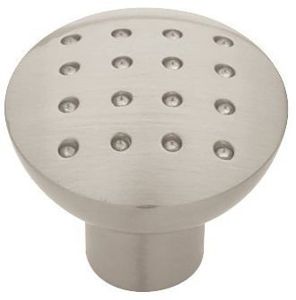 (5 Pack) 1-1/8 inch Small Dimpled Knob Satin Nickel