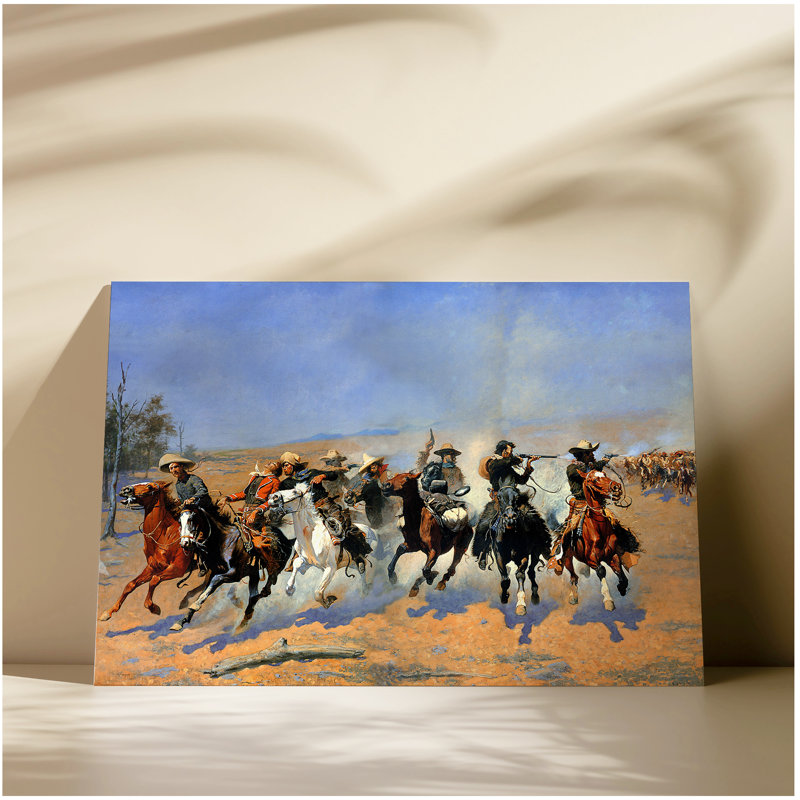 «A Dash for the Timber» par Frederic Remington, impression sur toile, estampe numérique, art mural pour la décoration intérieure