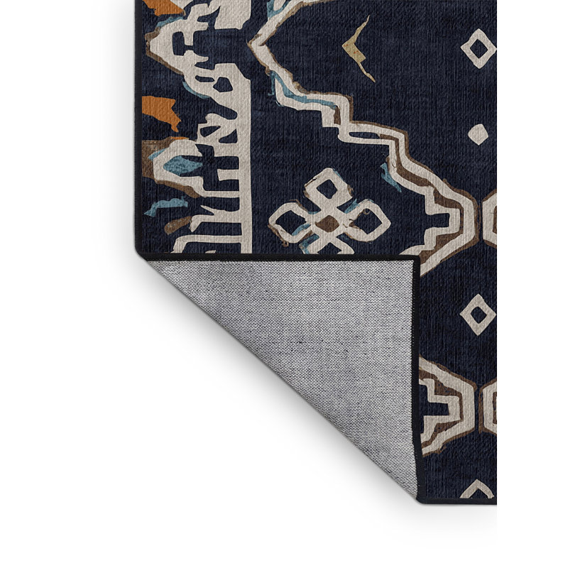 Machine Washable Gray Area Rug, Rectangle 6' x 9'