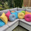 Indoor / Outdoor Grey Circular Throw Cushion-61305763
