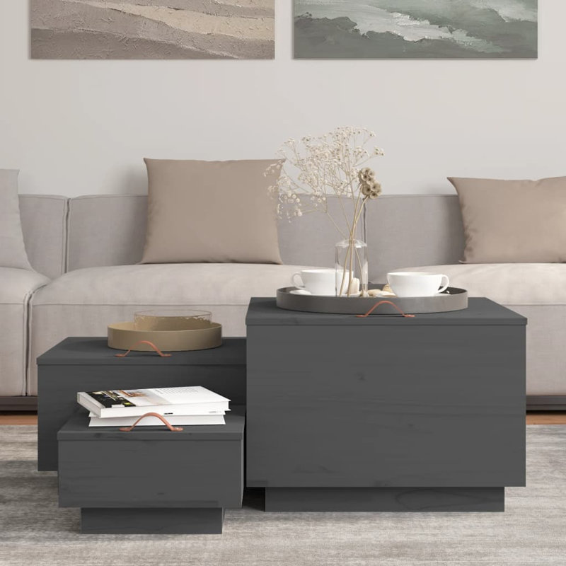 Ebern Designs Solid Wood Storage Tub & Tote, Grey