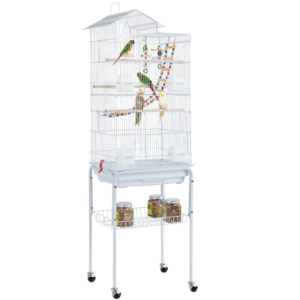 158.5cm Iron Pointed Top Floor Bird Cage with Wheels