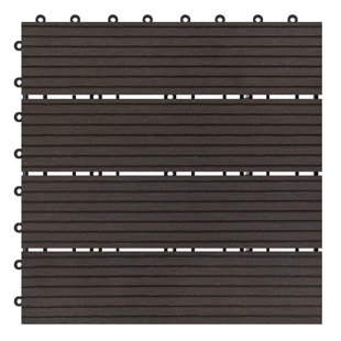 12'' L x 12'' W Composite Interlocking Deck Tile in Espresso (Set of 11)