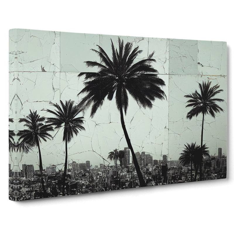Expressive Palm Trees - Wrapped Canvas Print, 50cm H x 76cm W x 3cm D