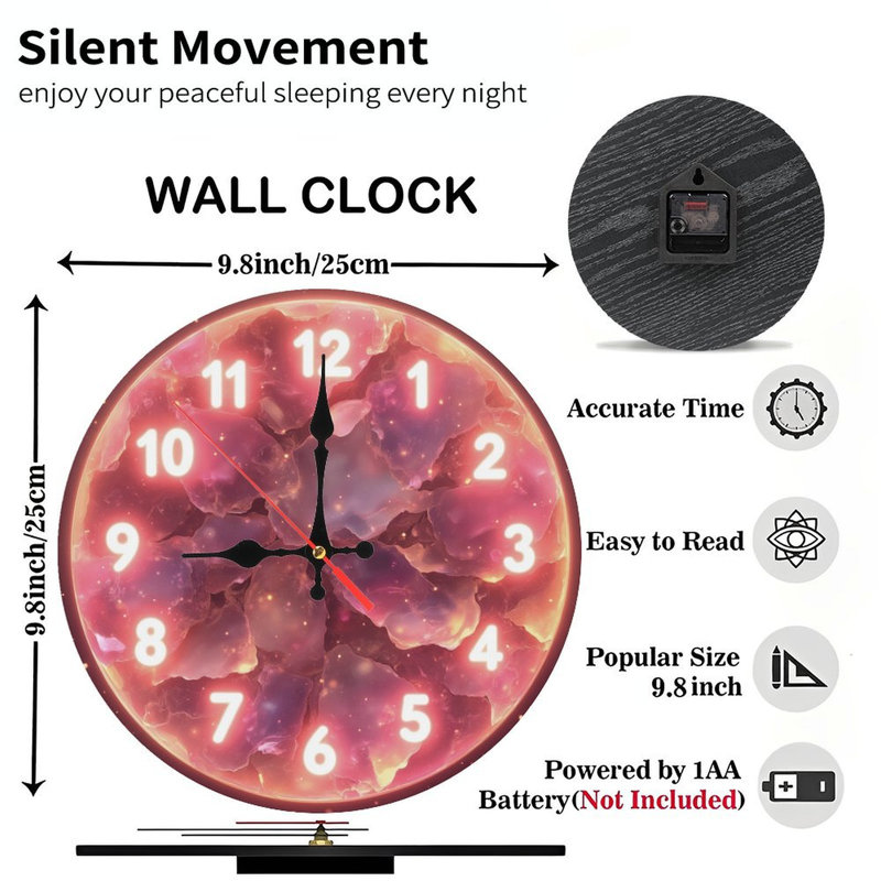 Horloge rougeoyante sur fond cosmique