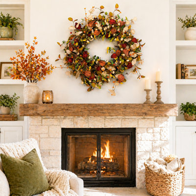 22" Handcrafted Foliage, Berry Thanksgiving Wreath