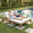 Farmhouse Outdoor Sunbed - Premium Acacia Lounger For Patio & Garden Relaxation-441247504