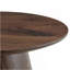 Table basse circulaire en panneau de fibres à densité moyenne en bois de noyer - diamètre 23,6 pouces, hauteur 13,7 pouces en placage de grain de bois de noyer, texture exquise, ajustement flexible au plateau de table circulaire.-130132632-130132631