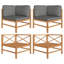 Canapé de patio carré en teck de 26 po de large avec coussins Cappe-347430130-395786773