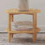 Table de bout ronde en bois avec tablette inférieure, brun érable