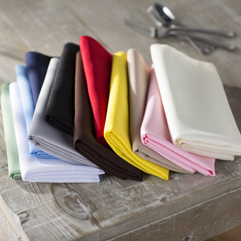 Serviette carrée en polyester - Basics by Wayfair ™, Rose clair, Ensemble de 10