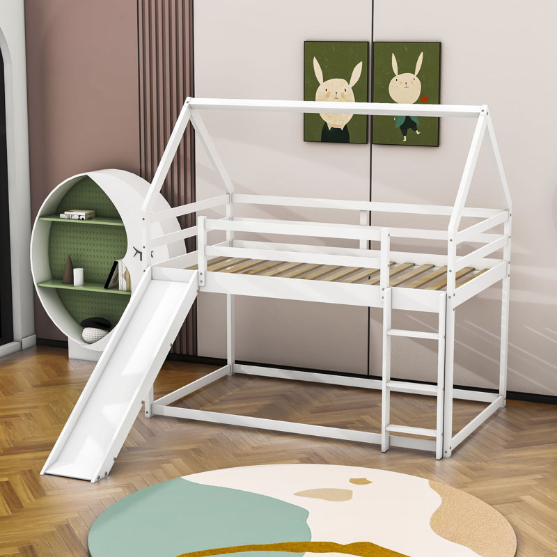 Parthenon Kids Twin Over Twin Bunk Bed, White