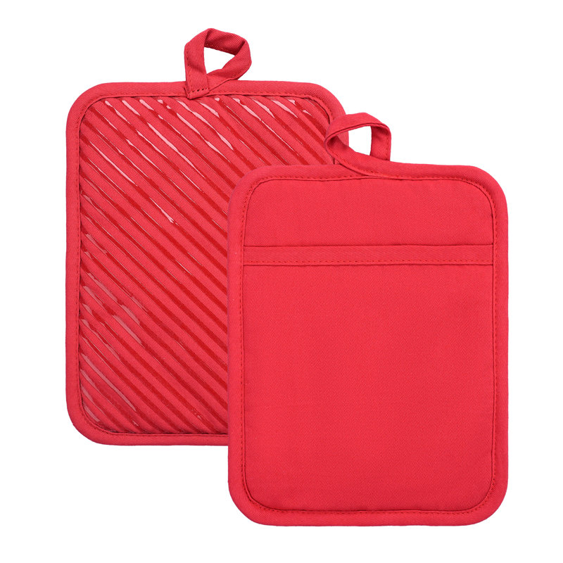 FabStyles Cotton Potholder Set, Red