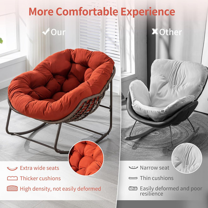 Chaise berçante Sazmin, Orange