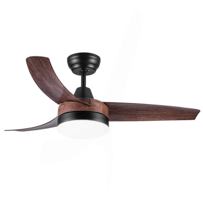 Ventilateur de plafond 42 po à DEL Farmhouse Rustic avec pales en ABS brun grain de bois et télécommande