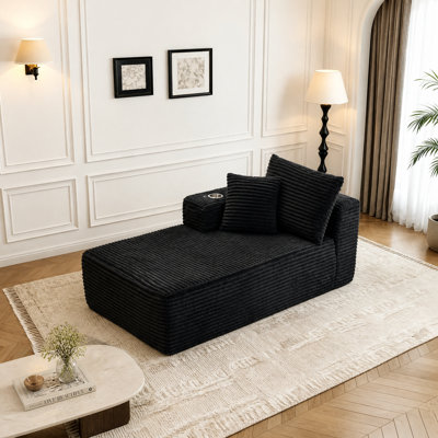 Canapé à compression ouvert de 68 po de largeur avec accoudoir à droite et assise profonde de conception moderne