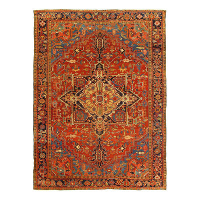 Tapis rouille antique Heriz Serapi 8 pi x 11 pi