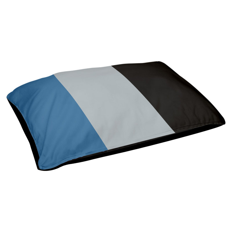 Coussin pour chien hockey Minnesota, Moyen (H 14 po x l 40 po x P 30 po), Bleu / argent / noir