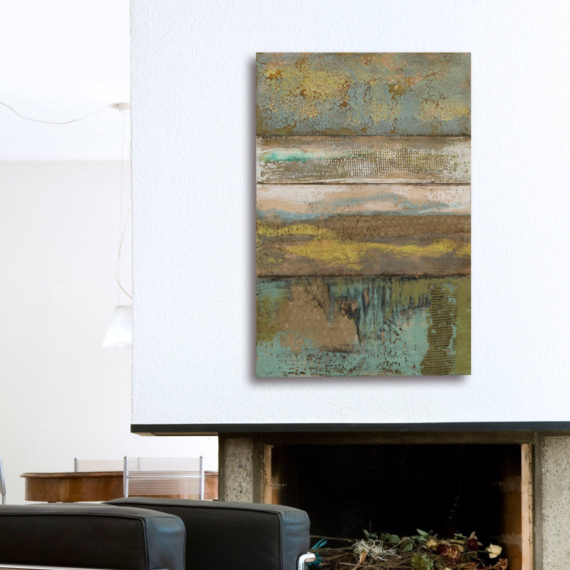 « segmented textures ii », impression sur toile, H 26 po x l 18 po x P 1,5 po, Toile tendue, Pas de tapis