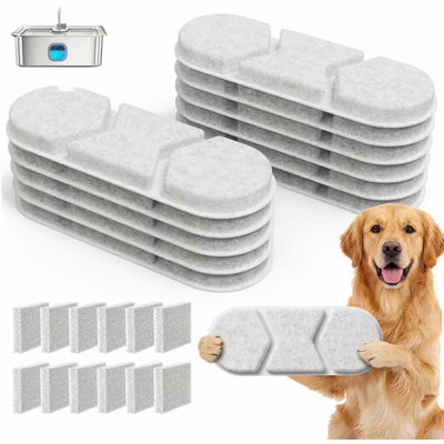 Ensemble de 12 filtres pour fontaine à eau pour grands chiens, spécialement conçu pour les configurations de fontaines à eau compatibles de 4,2 gal/16 L et 410 oz/3,2 gal/12 L.